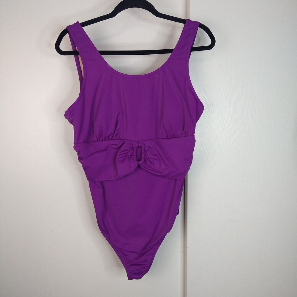 Lands End Soft Cup One Piece Swimsuit Womens Plus Size 18 Fuchsia